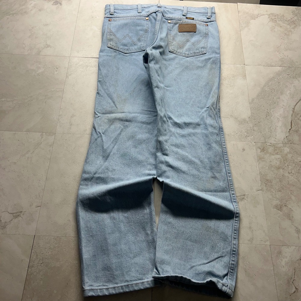 Wrangler 936GBH Cowboy Cut Jeans Light Wash Mens 32x30 Straight Leg Western